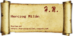 Herczog Milán névjegykártya